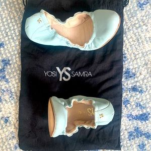 Yosi Samra light blue leather ballet flat